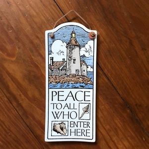 Beach House Ceramic Plaque - Lighthouse